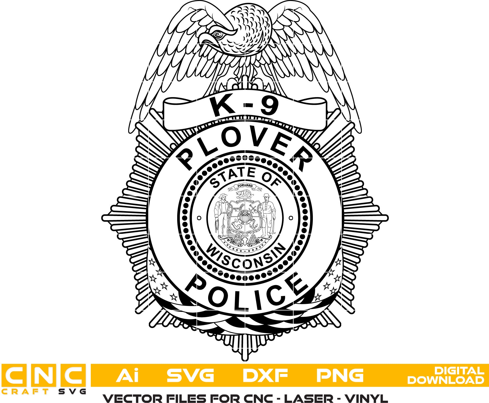 Plover Wisconsin Police Badge, Plover Police Badge, Plover Wisconsin Police vector art