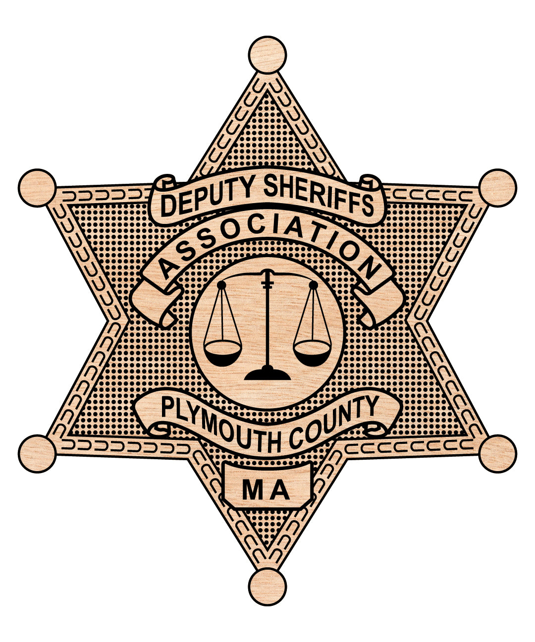 Plymouth County Deputy Sheriffs Badge SVG, Law Enforcement Badge Vector File