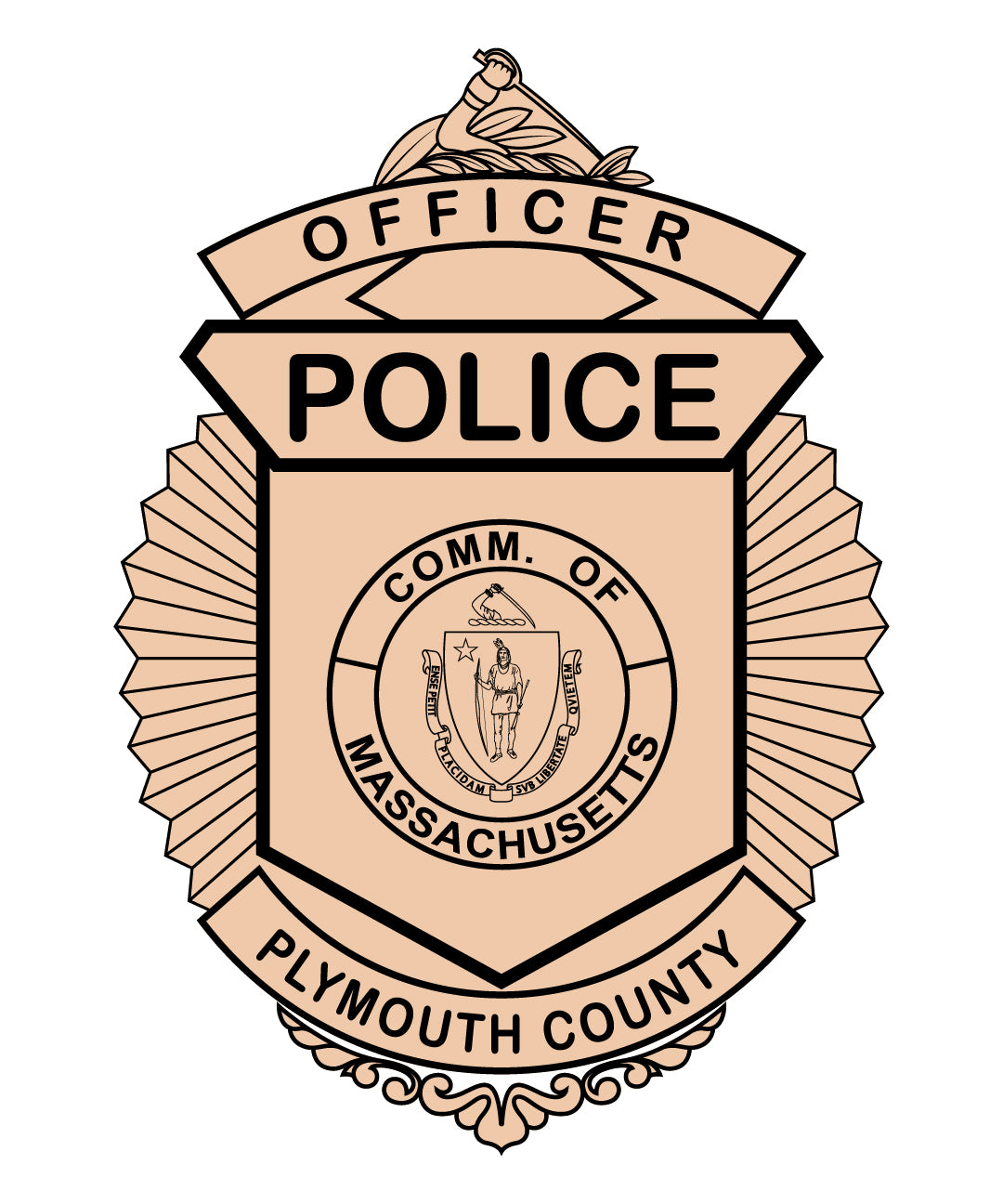 Plymouth County Police Officer Association Badge SVG, Police Badge Vector, Plymouth County POA Emblem, Police Badge SVG, Law Enforcement Badge Vector File