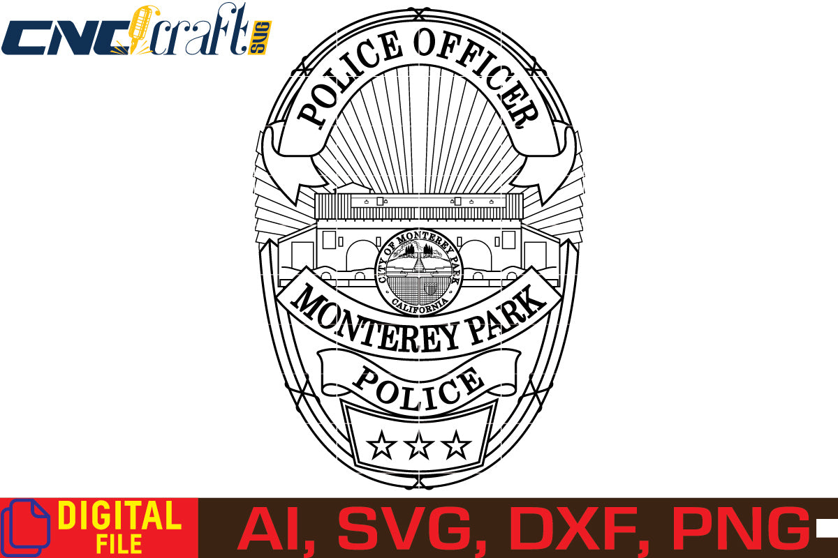 Monterey Park Police Badge vector file