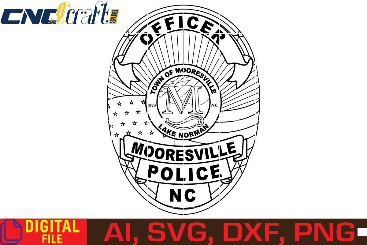 Mooresville Police Badge vector file
