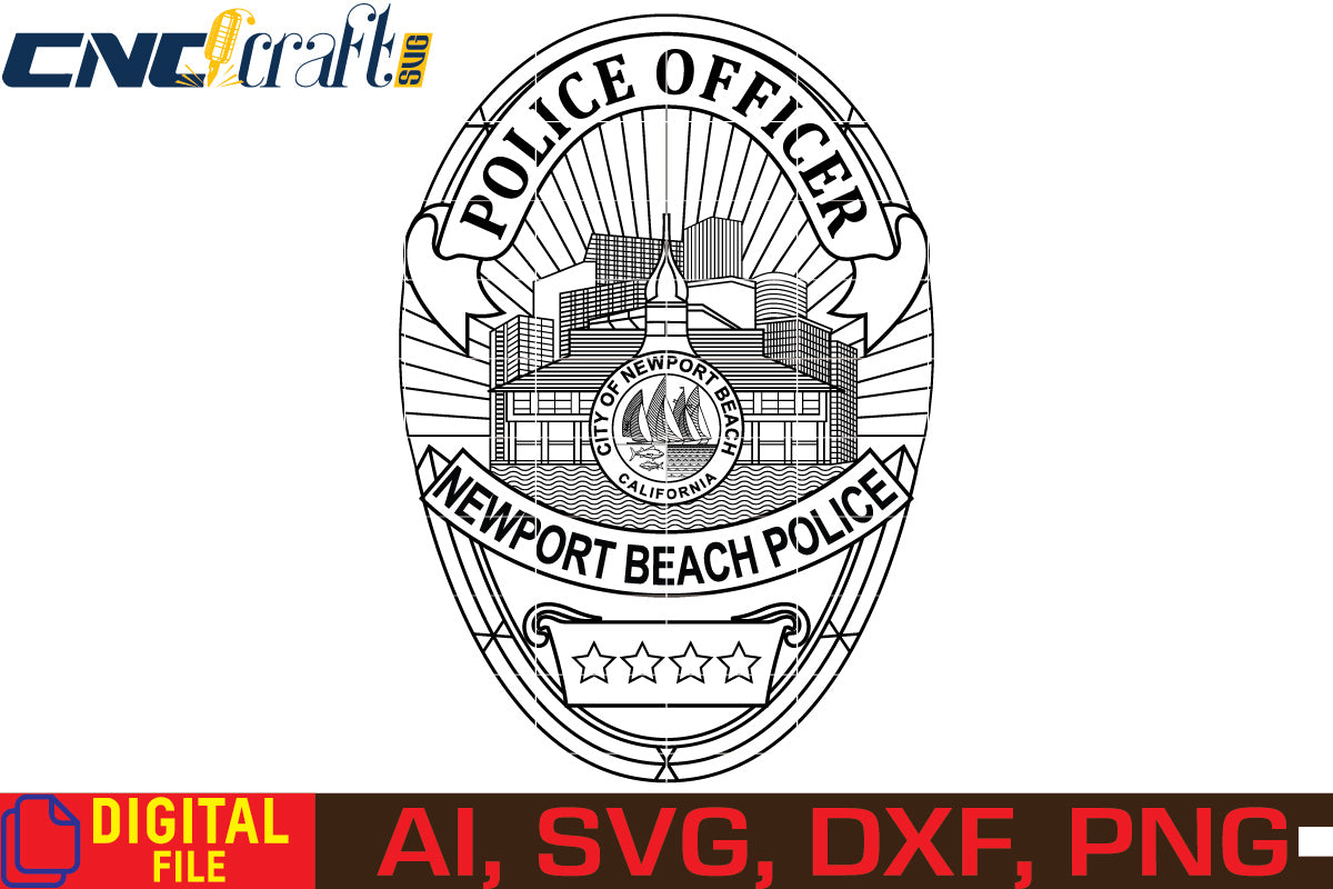 Newport Beach California Police Badge vector file