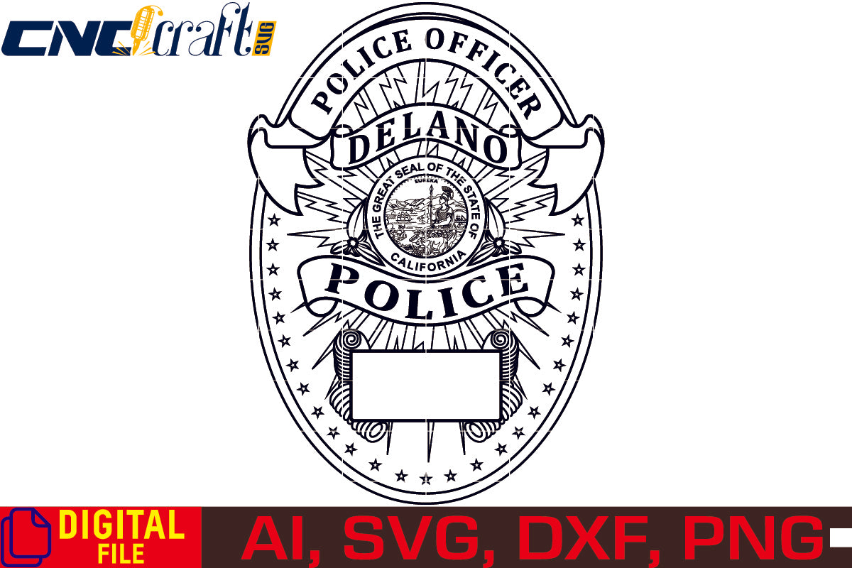 Delano California Police Badge vector file