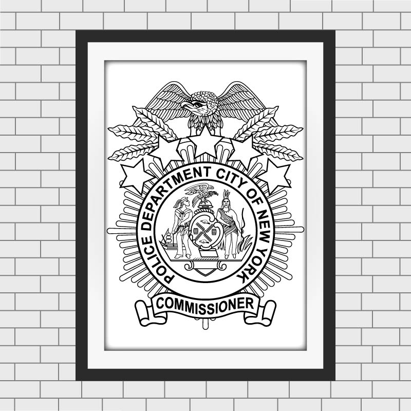 New York Police Commissioner Badge SVG, NYPD Commissioner Vector, NYPD Police Badge SVG, NY Police Emblem, NYPD Logo Vector, Police Commissioner Shield SVG