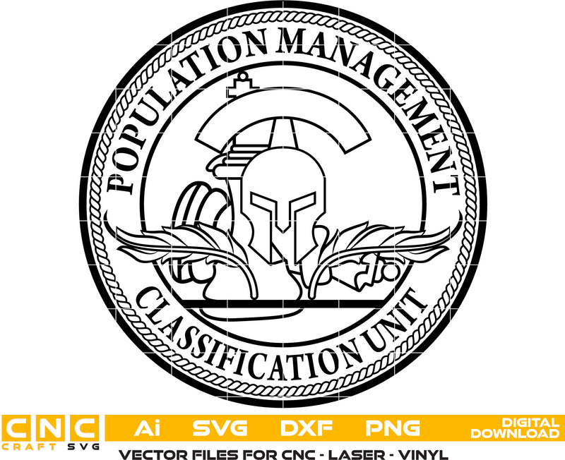 Population Management Classification Unit Logo Vector Art, Ai,SVG, DXF