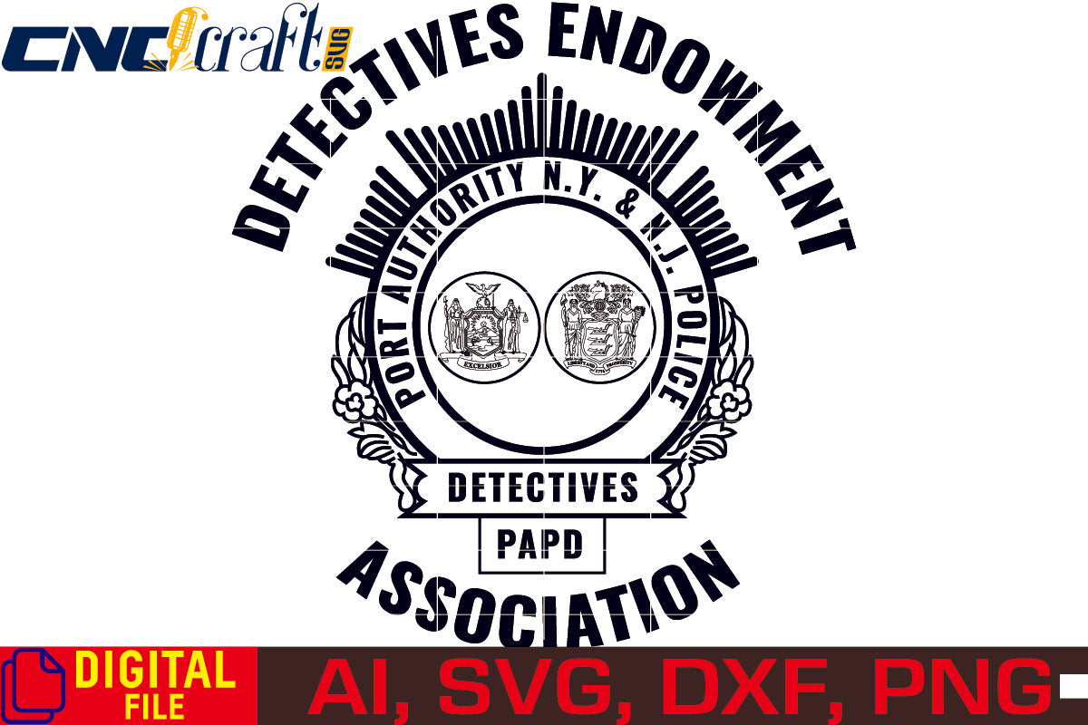 Port Authority Detectives Police Badge vector file