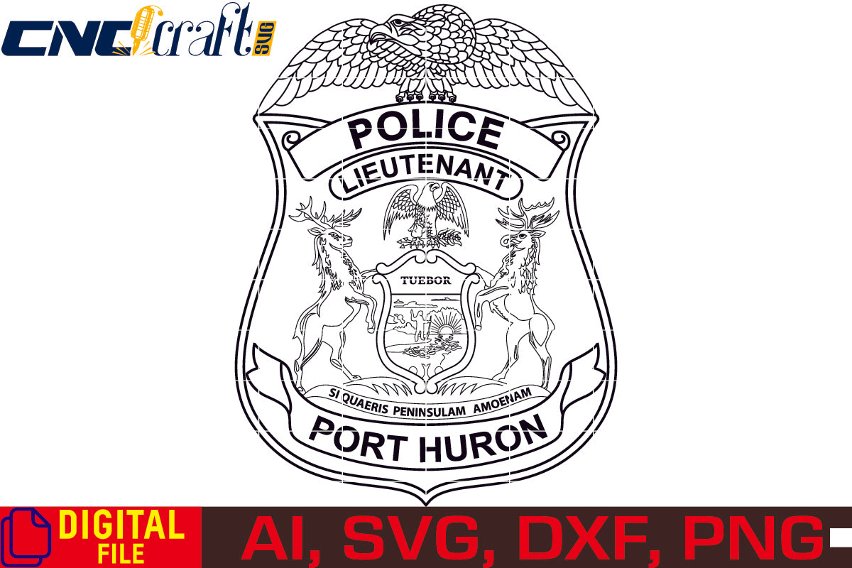 Port Huron Police Lieutenant Badge vector file