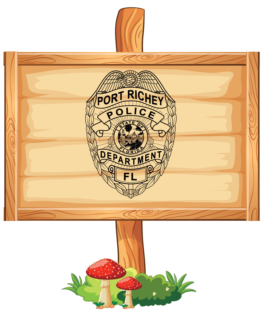 Custom Port Richey Police Badge SVG for Woodworking & Printing