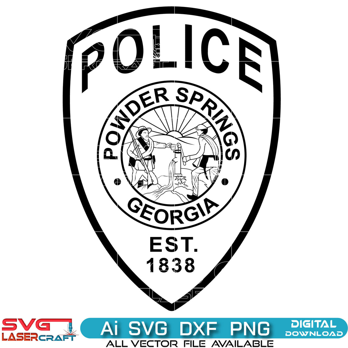 Powder Springs Georgia Police Patch Vector