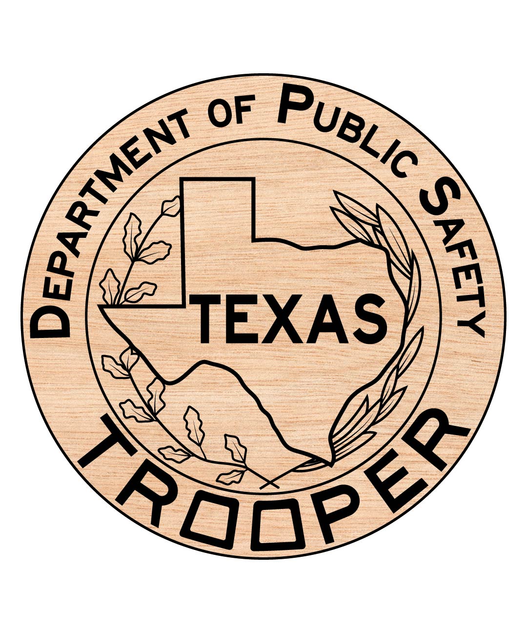 Texas Trooper Department of Public Safety Badge SVG digital download, Texas DPS trooper emblem vector design for Cricut, Silhouette, CNC, engraving, and law enforcement craft projects.