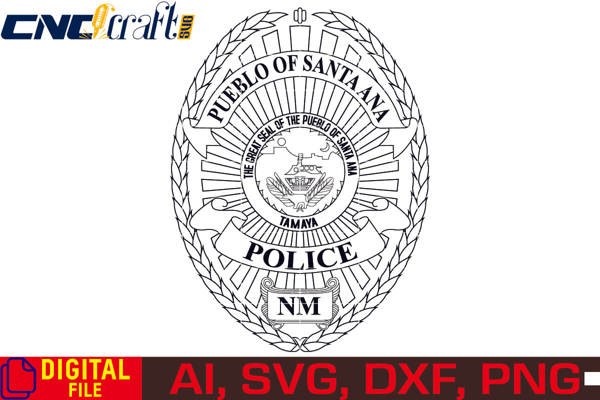 Pueblo of Santa Ana Police Badge vector file