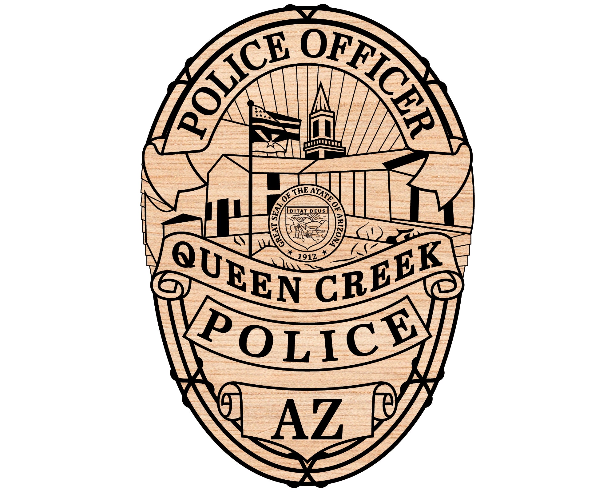 Queen Creek Police Badge SVG, Queen Creek Police Logo Vector, Arizona Police Badge SVG, Law Enforcement Badge Digital File, Police Patch SVG Design