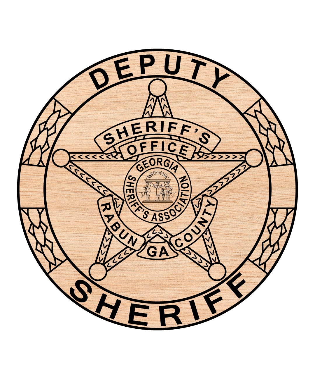 Rabun County Deputy Sheriff Badge SVG, Georgia Sheriff Badge Vector, GA Deputy Badge Design, Sheriff Star SVG, Law Enforcement Emblem, Engraving Badge File