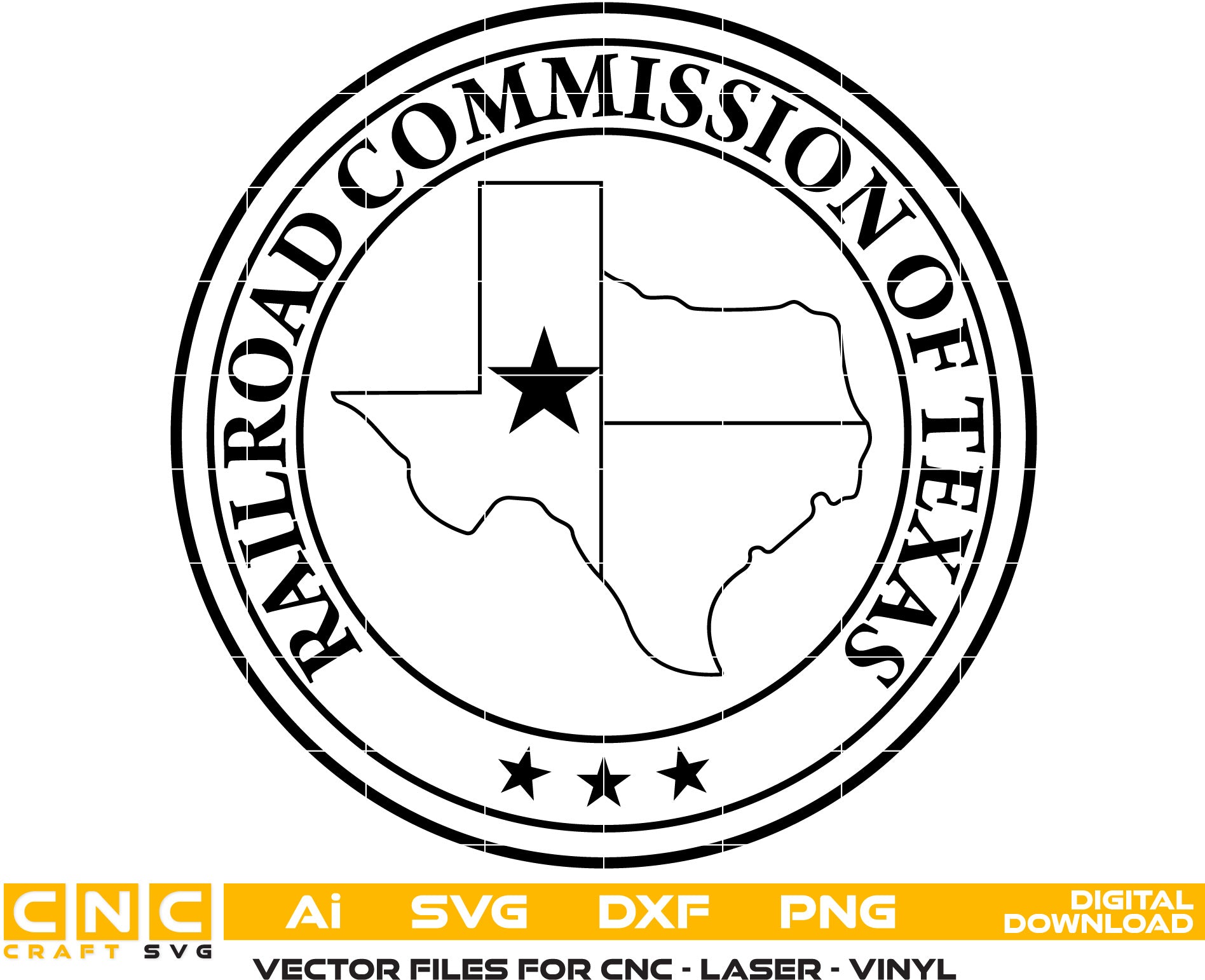 Railroad Commission of Texas Logo Vector Art, Ai,SVG, DXF, PNG, Digital Files