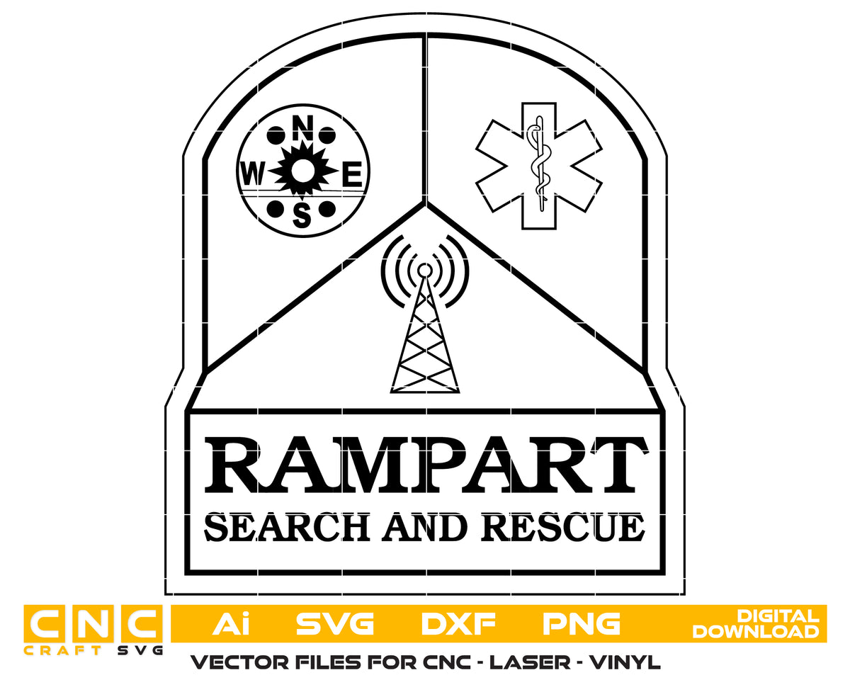 Rampart Search and Rescue Logo – Vector Design