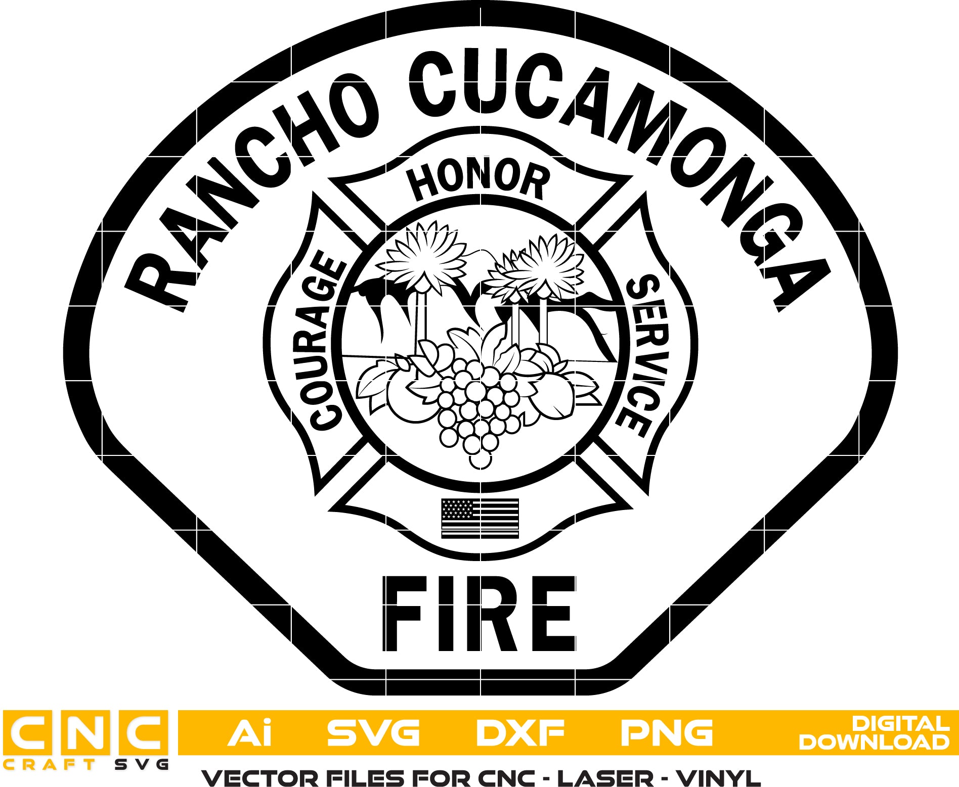 Rancho Cucamonga Fire Badge SVG