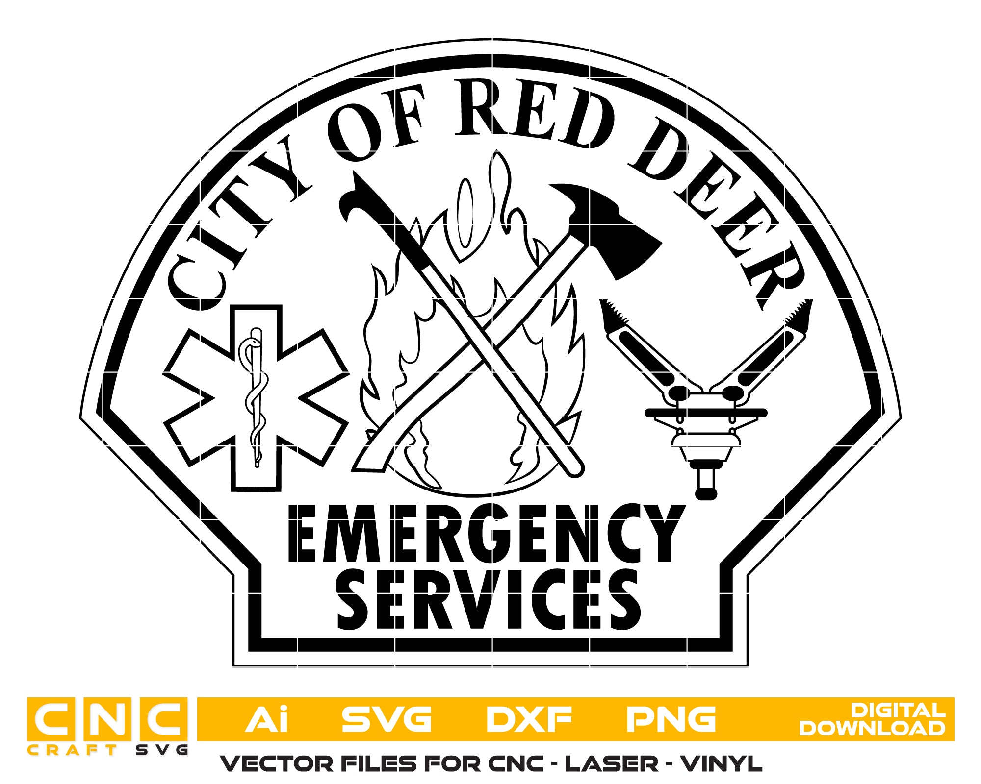 Red Deer Emergency Services Badge