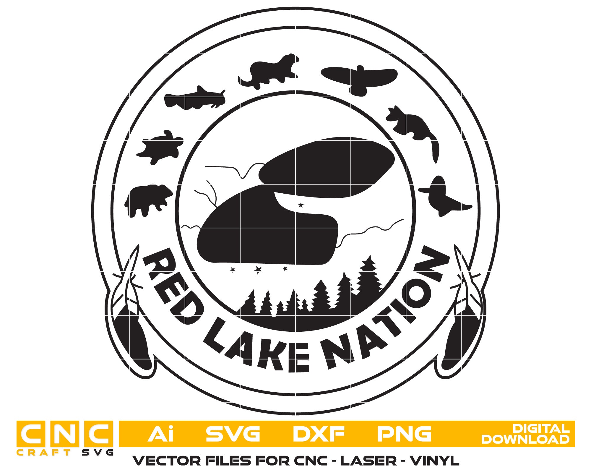 Red Lake Nation Logo Vector Art, Ai,SVG, DXF, PNG, Digital Files