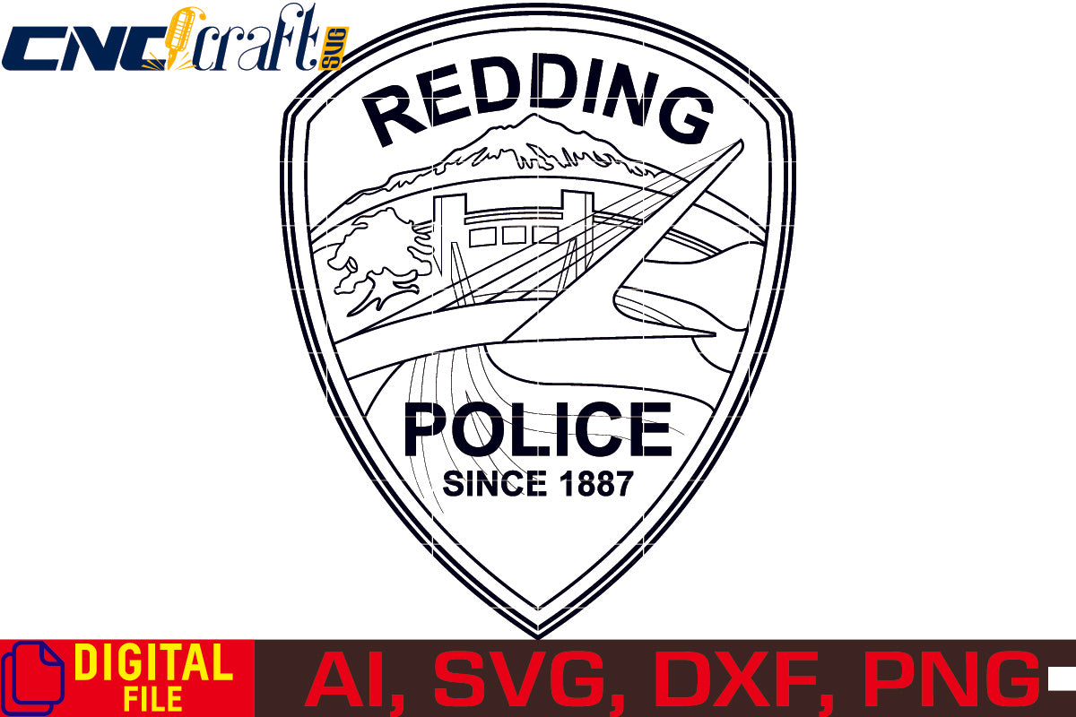Redding Police Badge vector file