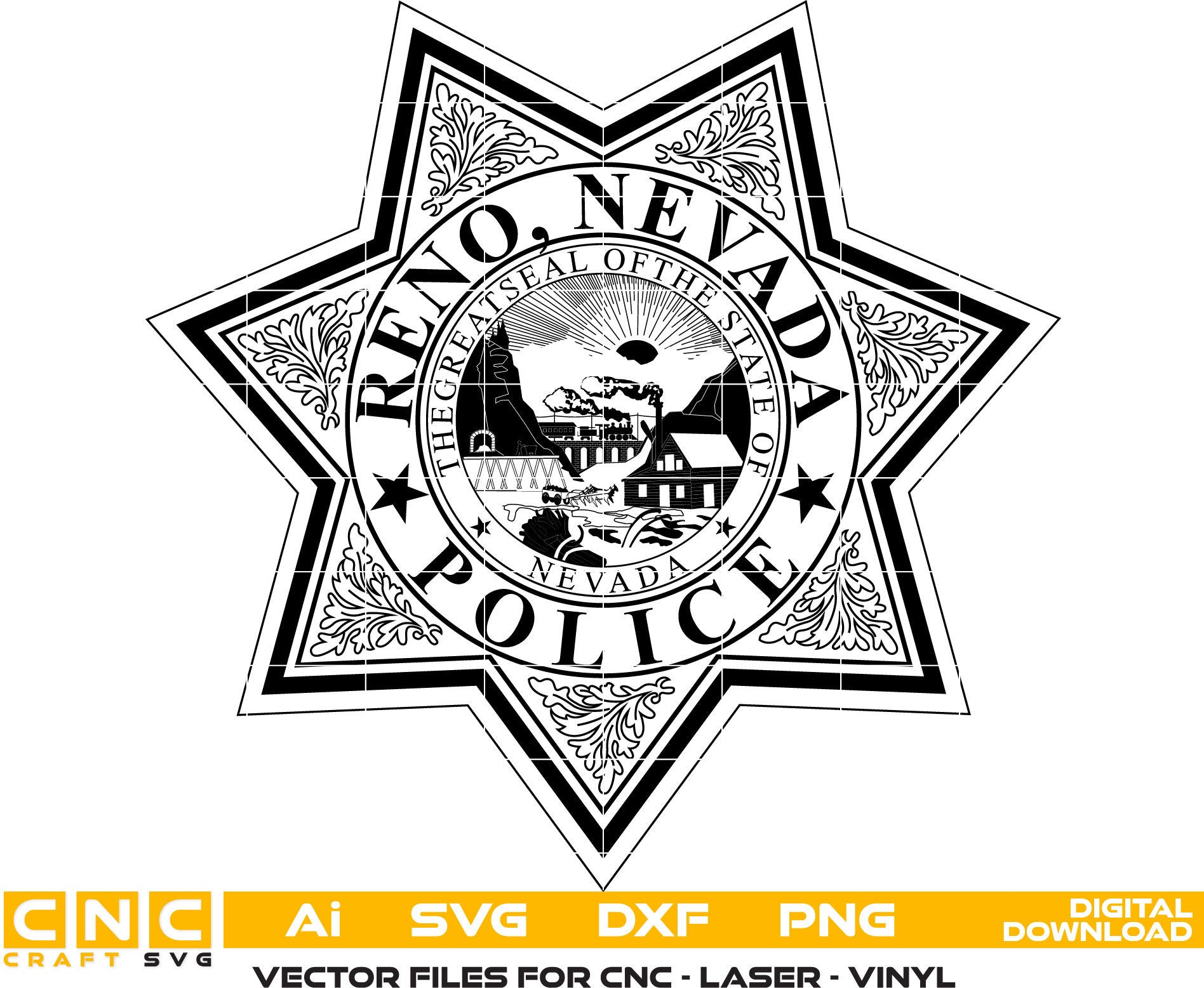 Reno, Nevada Police Badge, Reno, Nevada Police Logo, Reno, Nevada Police vector art