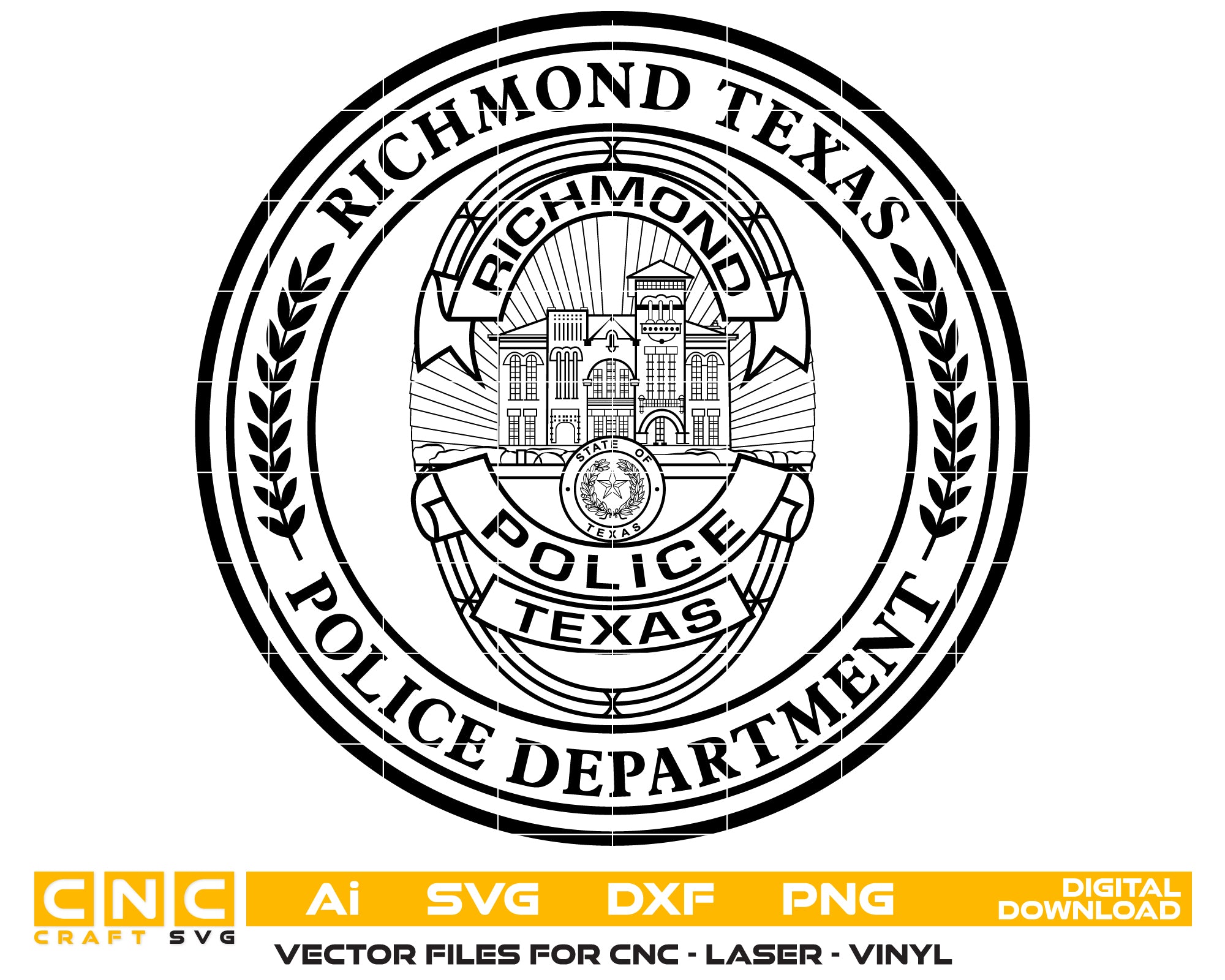 Richmond, Texas Police Badge SVG