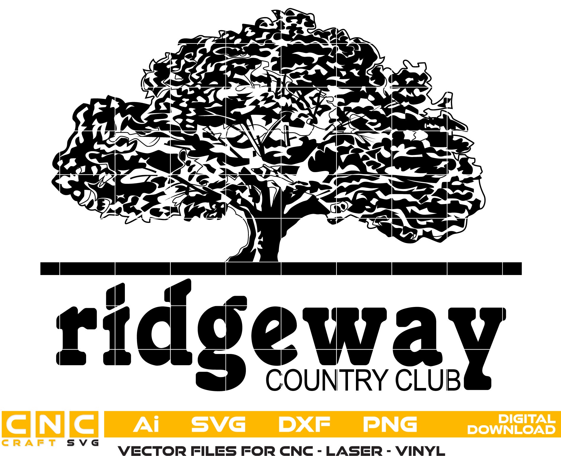 Ridgeway Country Club Logo Vector Art, Ai,SVG, DXF, PNG, Digital Files