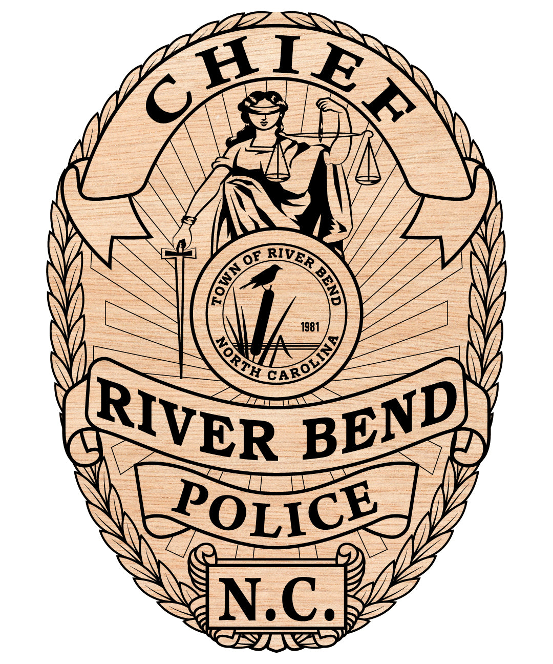River Bend Police Chief Badge