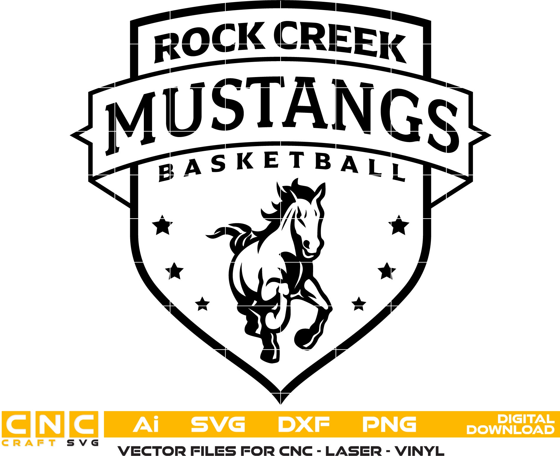 Rock Creek Boys Basketball Logo, Rock Creek Boys seal, Rock Creek Boys vector art