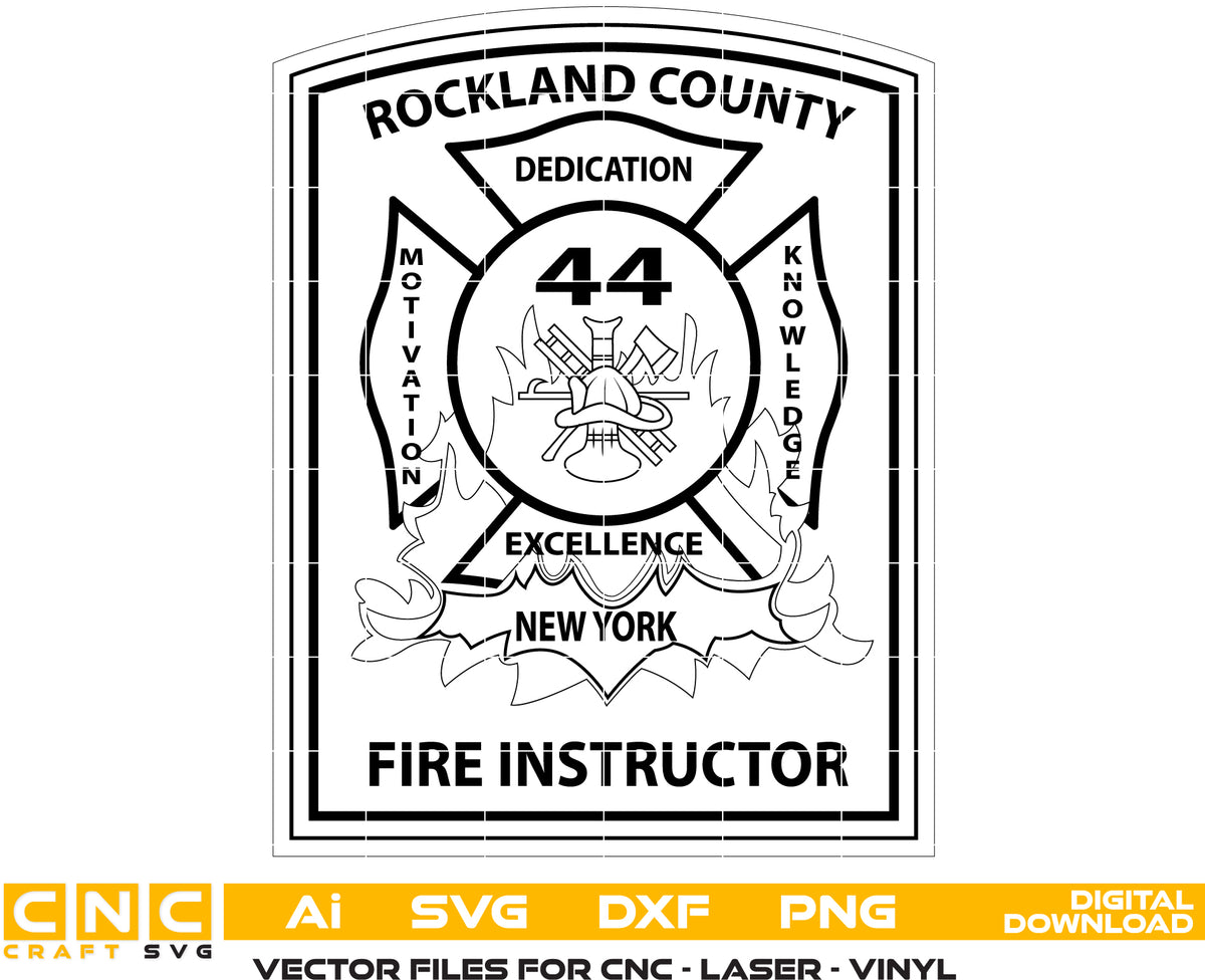 Fire Instructor Label Rockland County Fire Instructor Badge