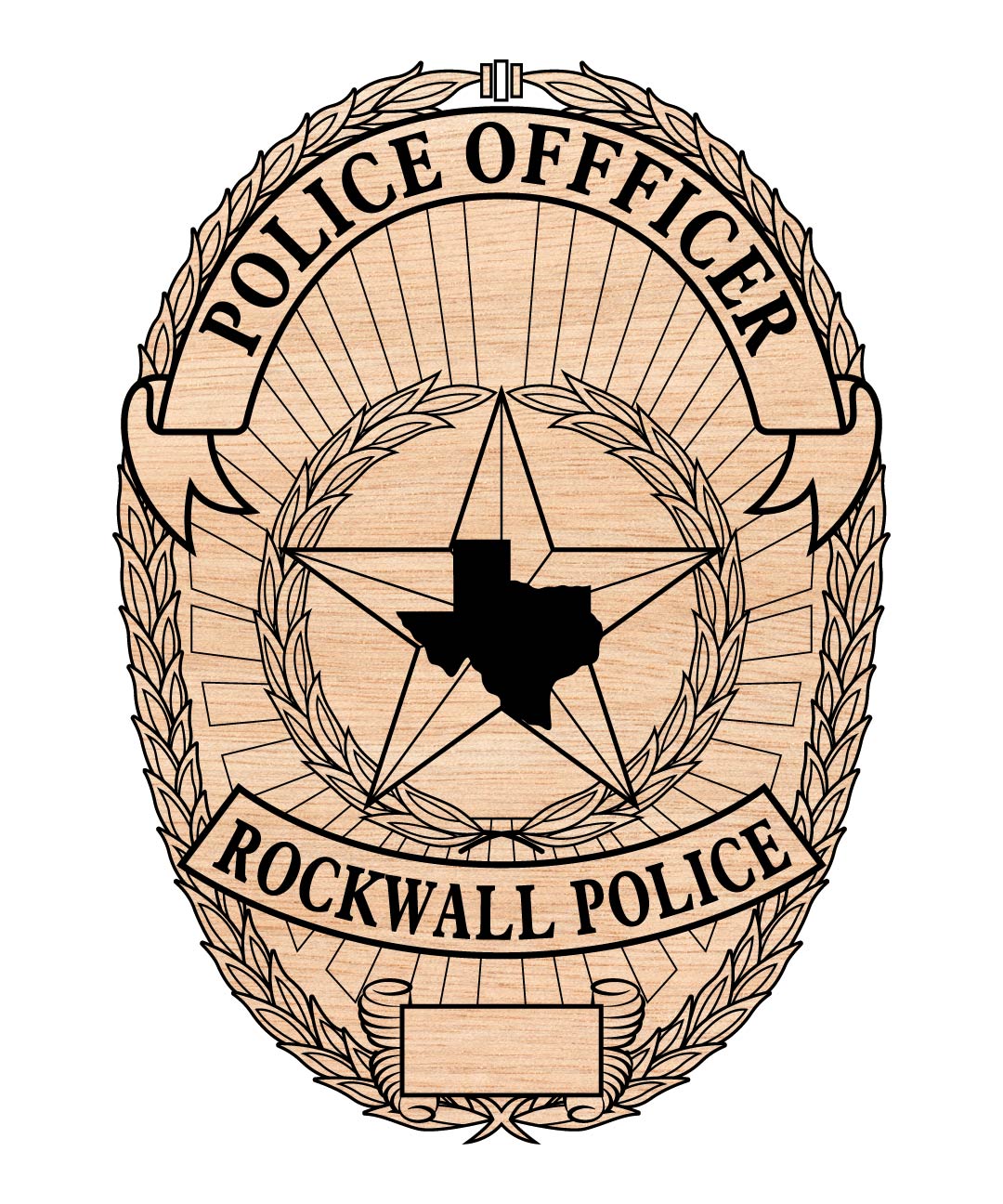 Rockwall Police Officer Badge SVG, Rockwall Police Badge Vector, Police Shield SVG, Law Enforcement Emblem, Police Logo Vector, Engraving Badge Design