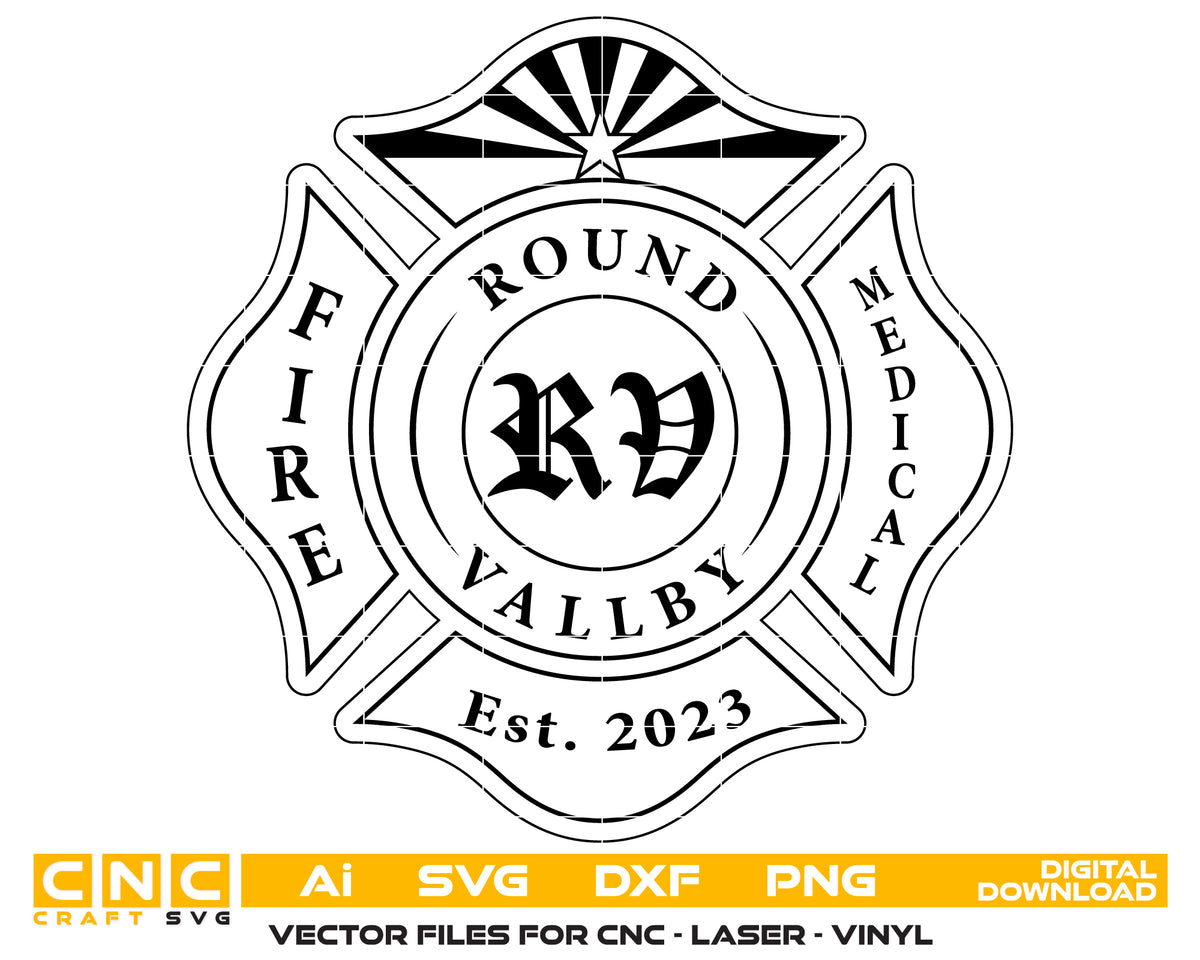 Round Valley Fire Medical Department Badge SVG