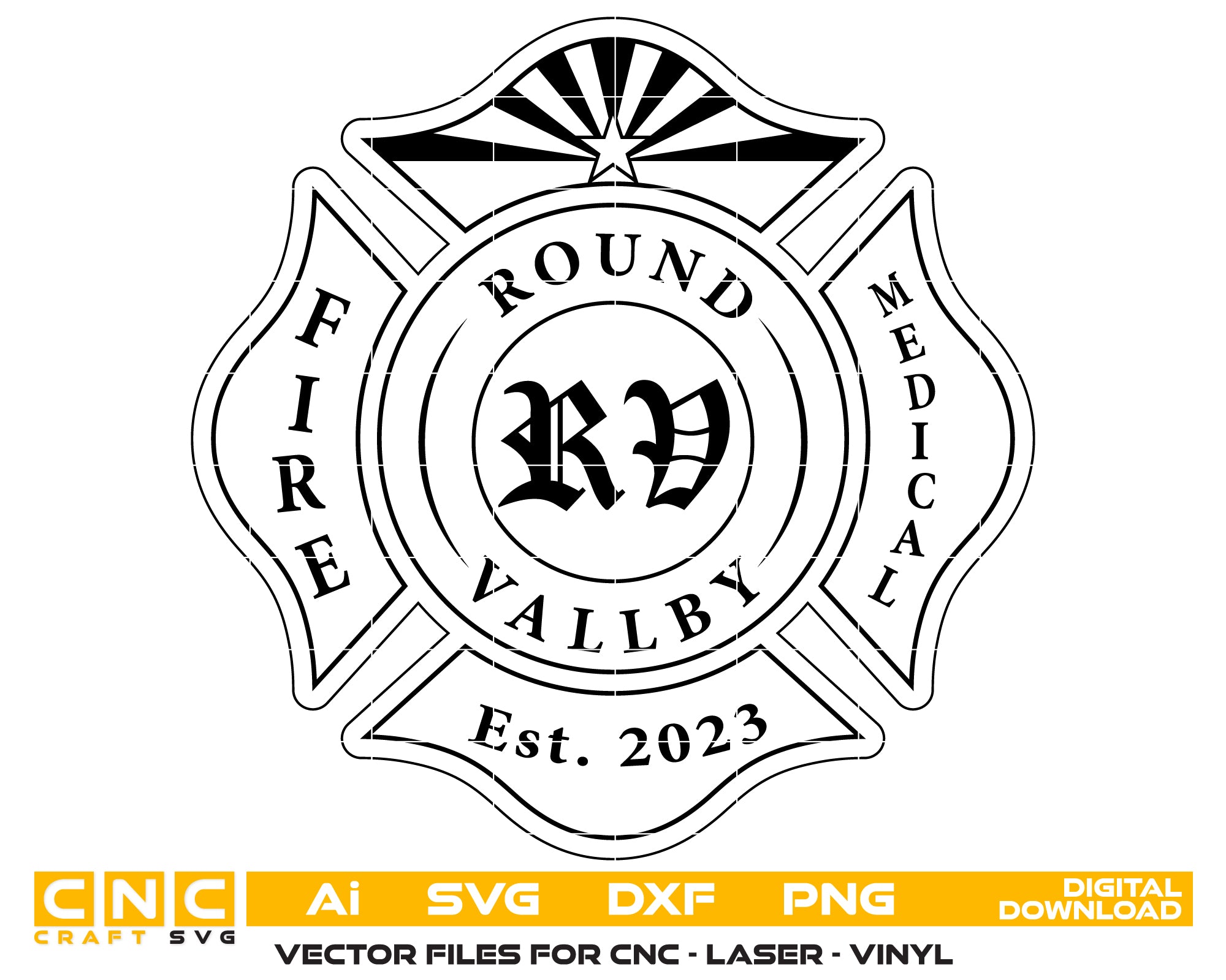 Round Valley Fire Medical Department Badge SVG