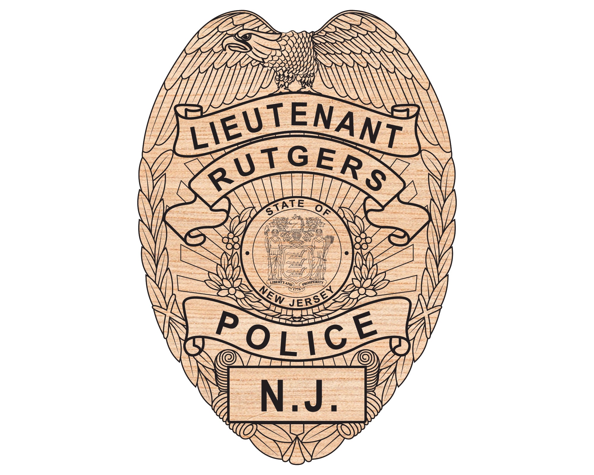 Rutgers Police Lieutenant Badge SVG, Rutgers University Police Badge Vector, Rutgers Police Logo Design, Law Enforcement Badge SVG