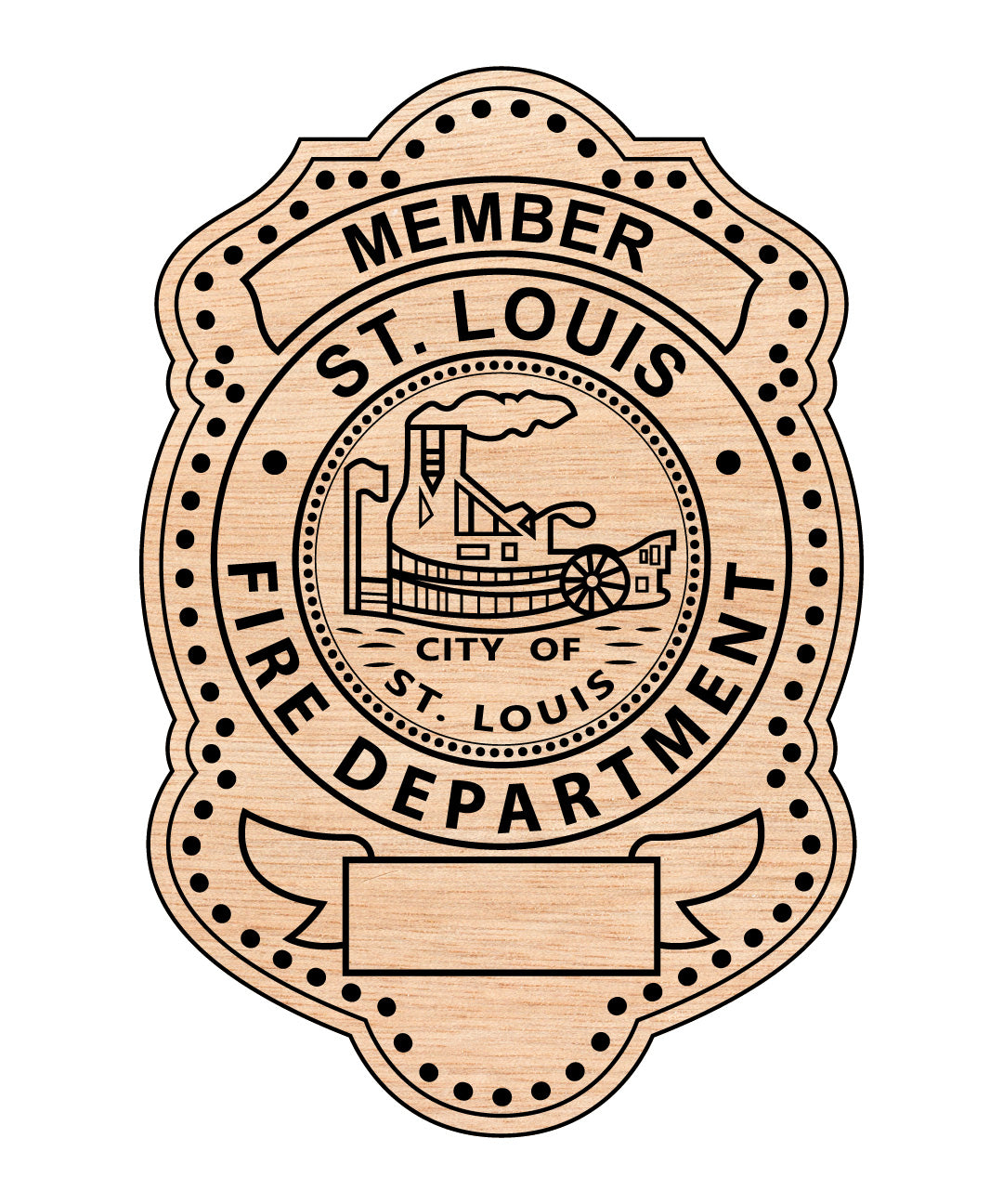 St. Louis Fire Department Badge SVG, St. Louis Fire Badge Vector, Fire Department Badge SVG, Firefighter Emblem Vector, Fire Badge SVG, Badge Engraving File