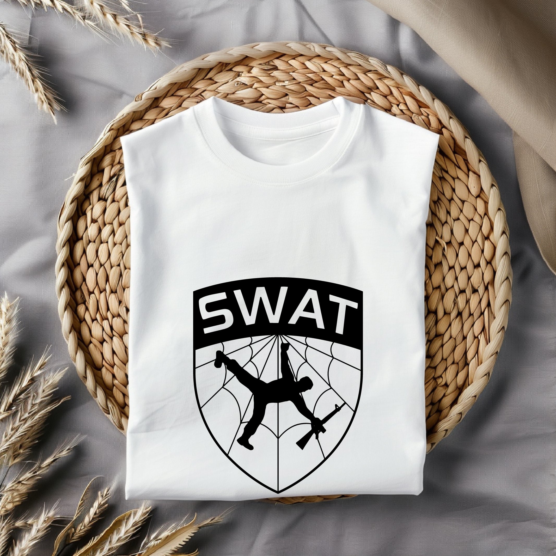 SWAT Stencil Logo SVG digital download, tactical stencil emblem vector design for Cricut, Silhouette, CNC, engraving, and crafting projects.