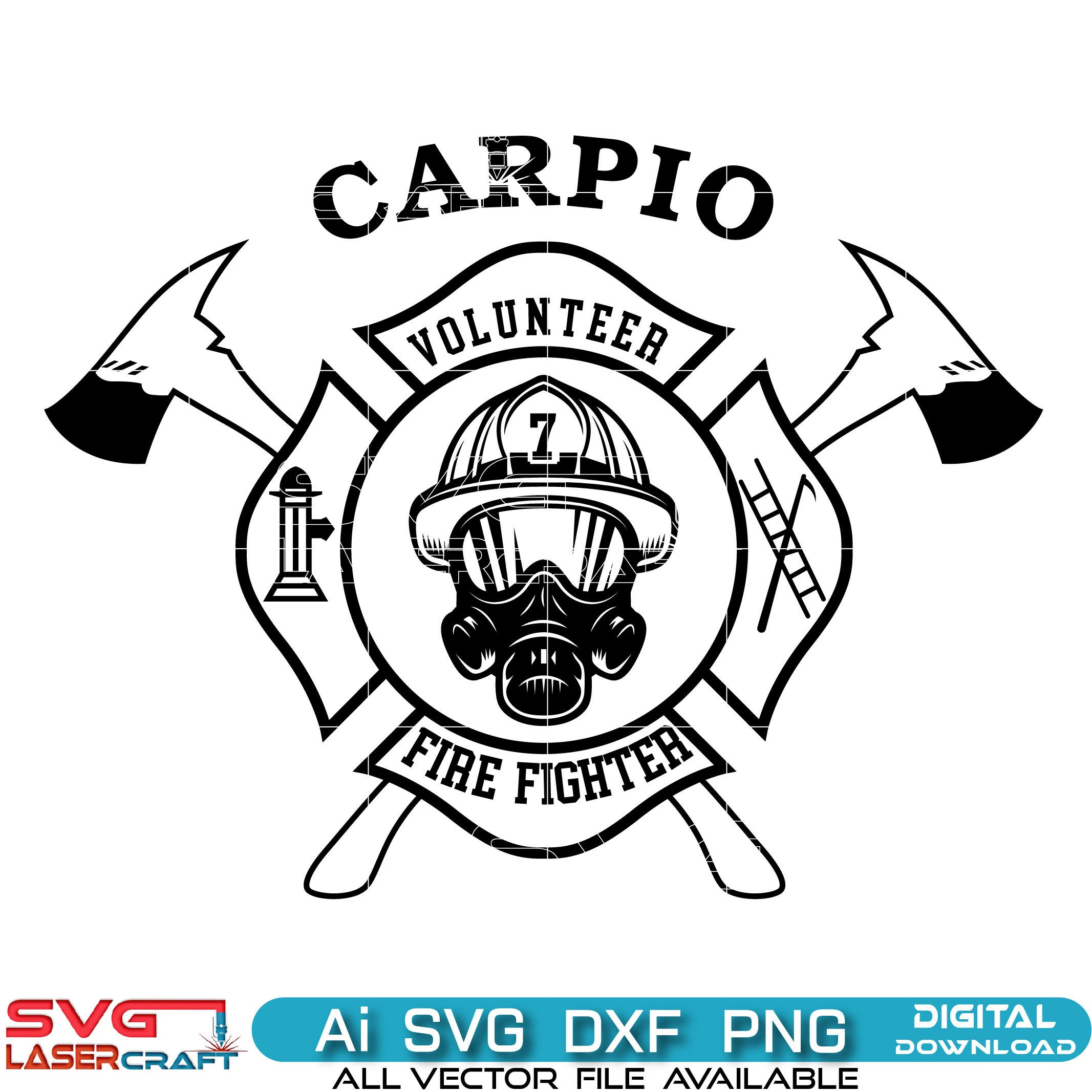 Carpio Volunteer Firefighter Svg Logo Vector Art