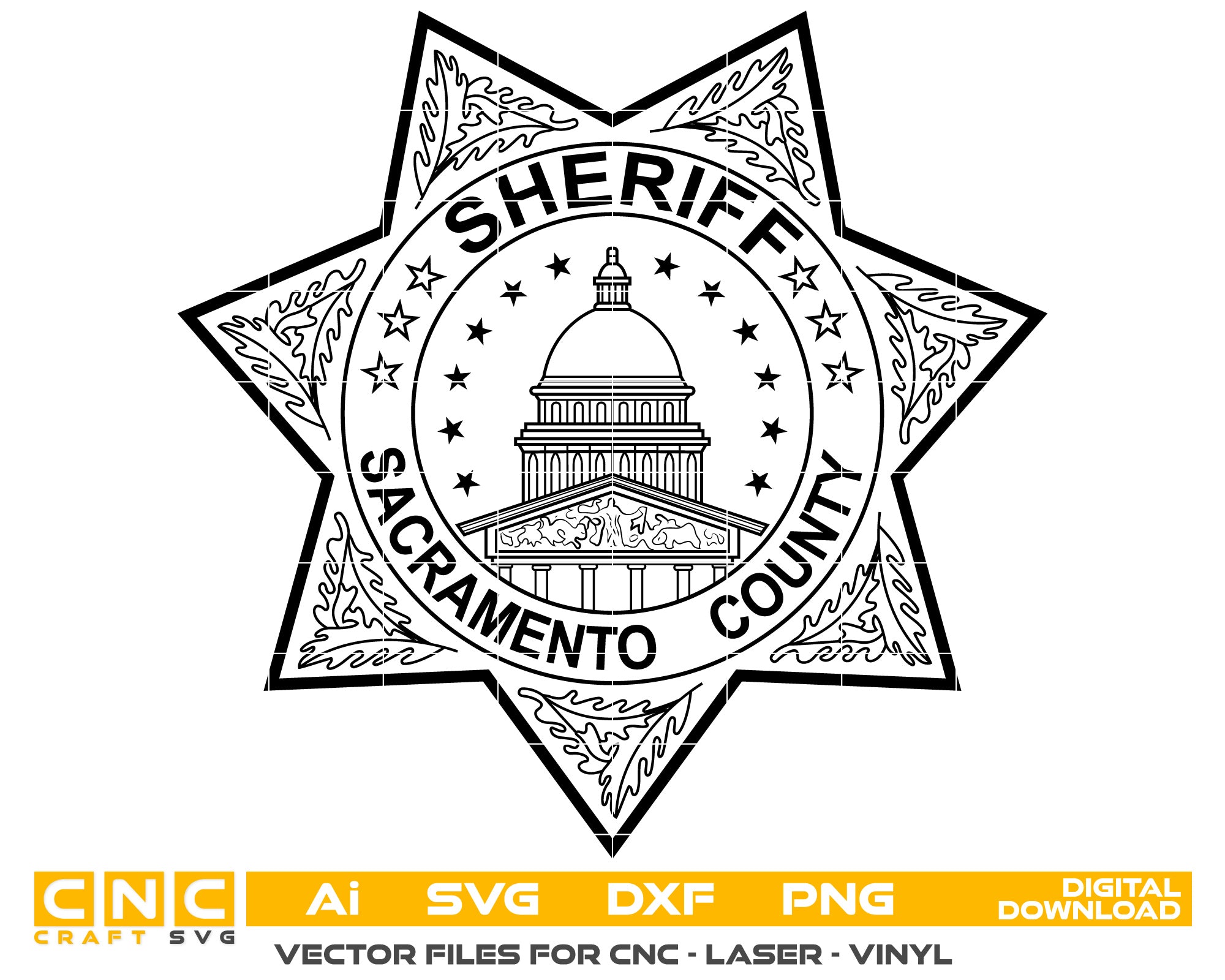 Sacramento County Sheriff Badge vector art