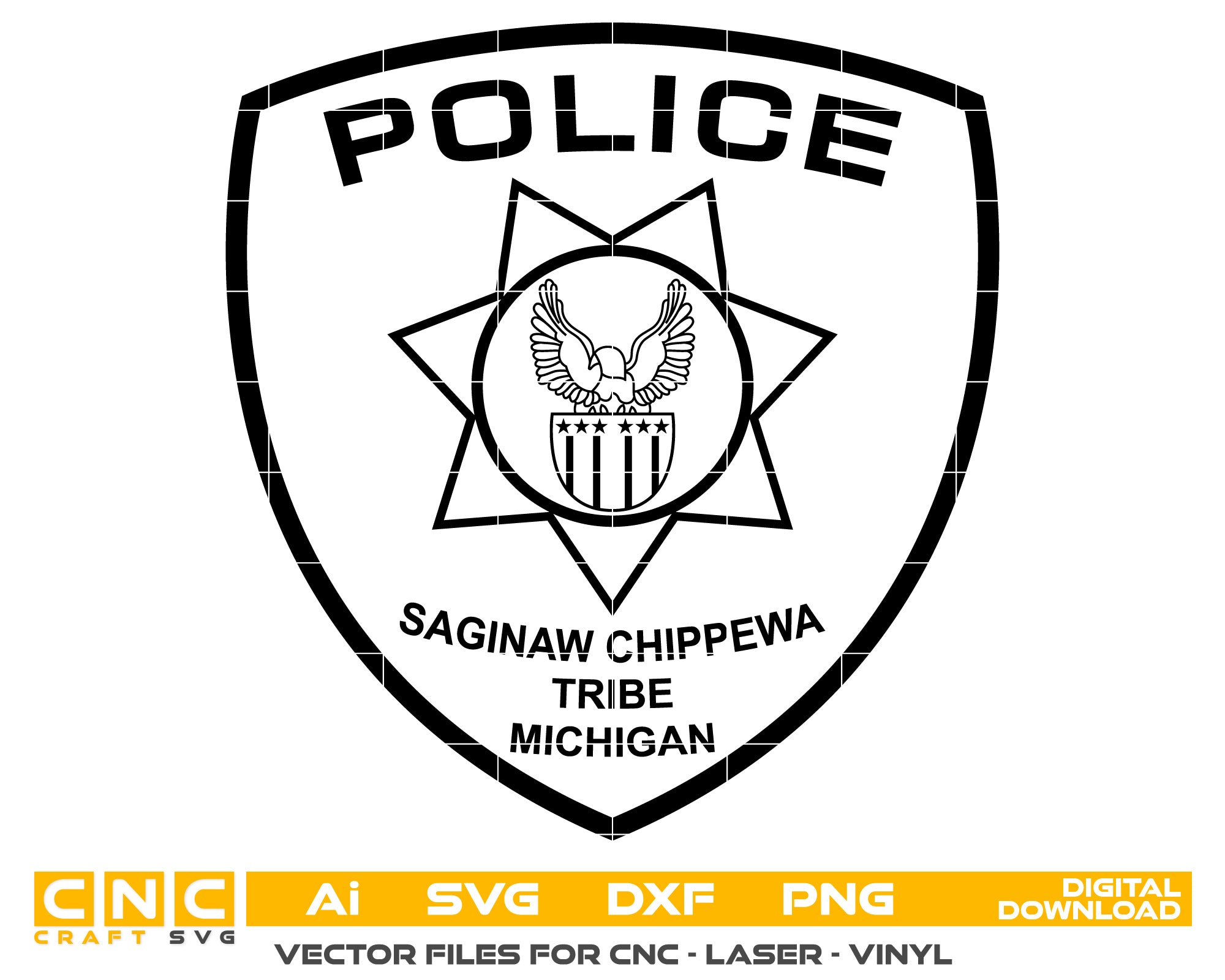 Saginaw Chippewa Tribe Michigan Police Badge vector art