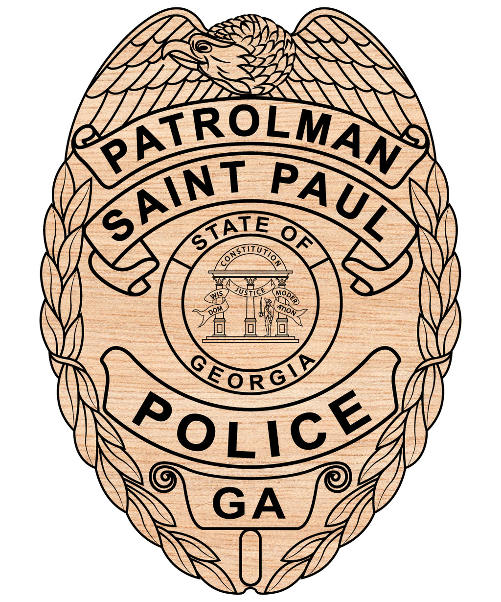Potrlma Sticker Saint Paul Georgia Police Patrolman Badge