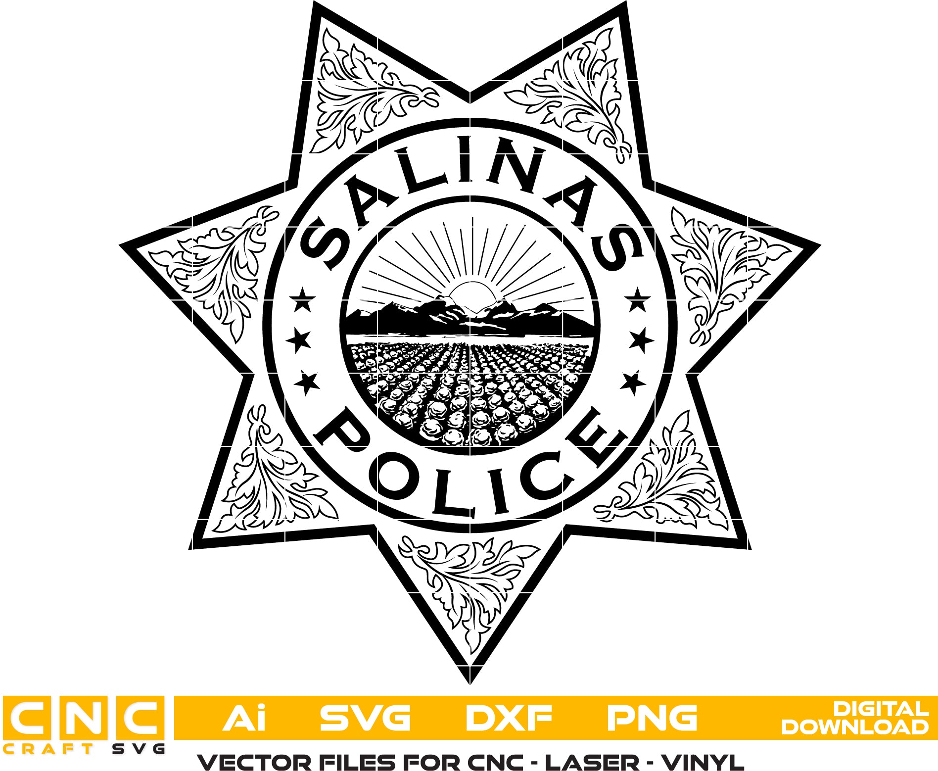 Salinas Police Badge Vector art Digital file