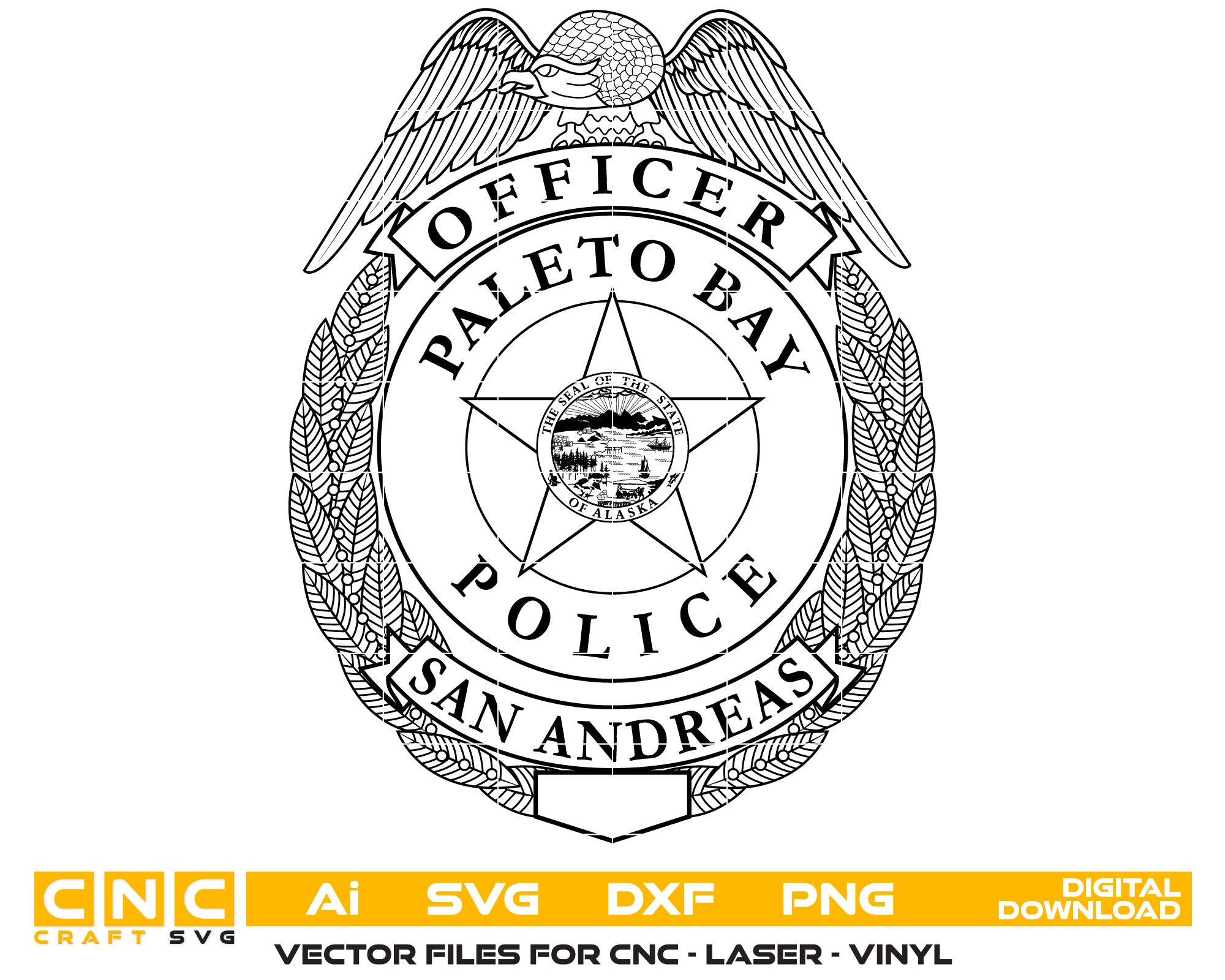 San Andreas, Alaska Police Officer Badge