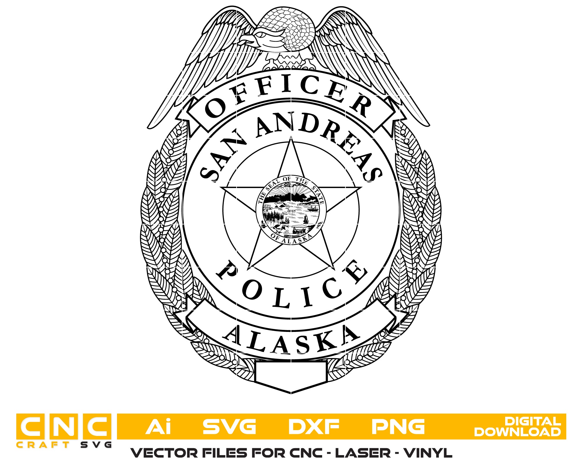San Andreas, Alaska Police Officer Badge