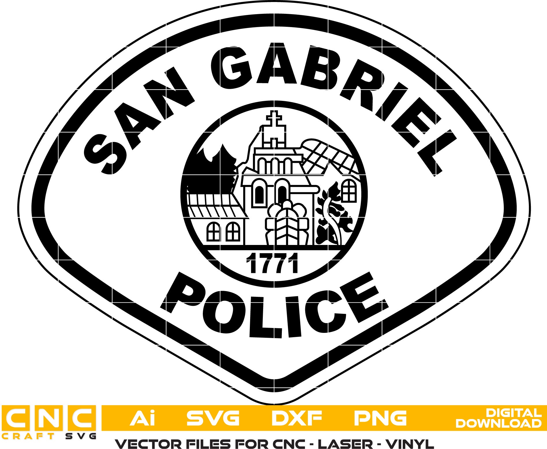 San Gabriel Police Badge, San Gabriel Police logo, San Gabriel Police vector art