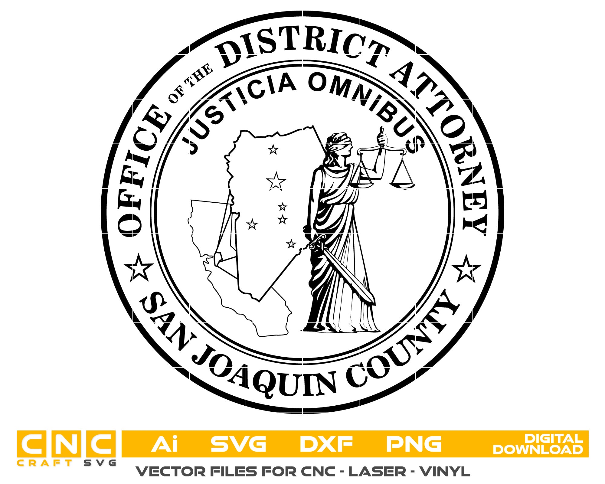 San Joaquin  District Attorney Seal vector art