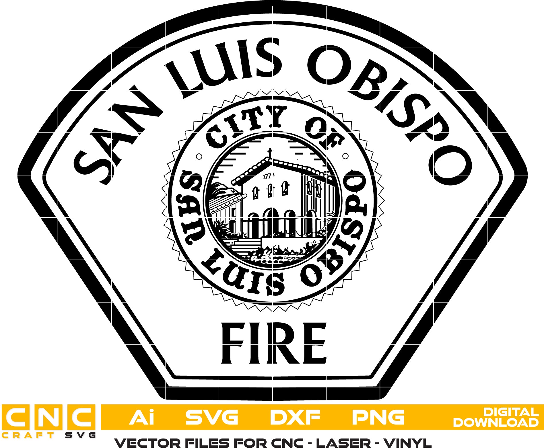 San Luis Obispo Fire Dept. Badge Vector art Digital file