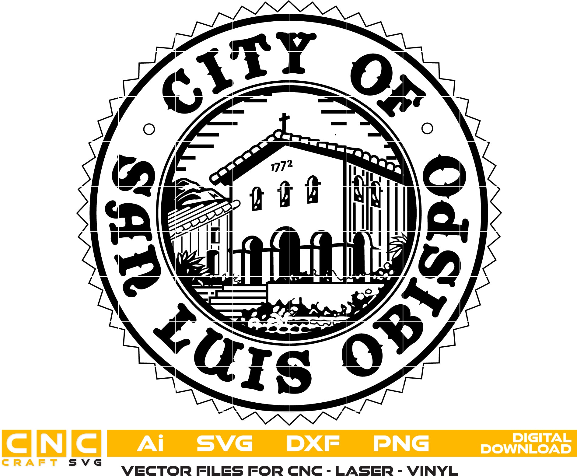 City of San Luis Obispo Seal Vector art Digital file