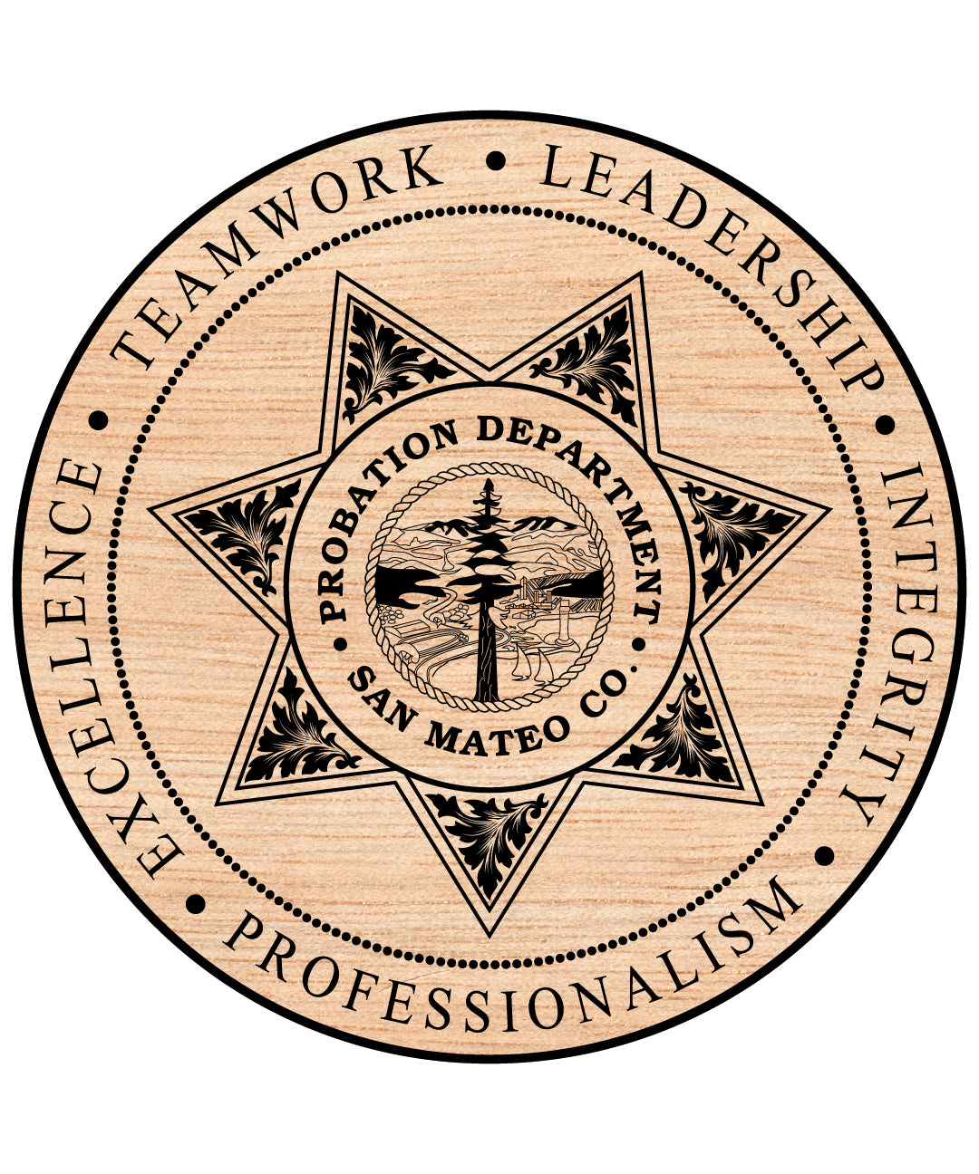 San Mateo County Probation Department Badge SVG, San Mateo Probation Officer Emblem, Probation Department Badge, Law Enforcement Badge Vector, San Mateo County Badge