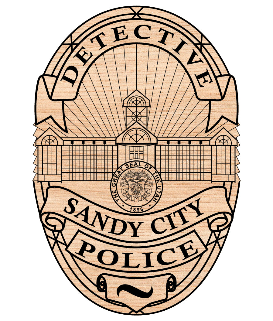 Sandy City Police Detective Badge SVG, Utah Police Detective Badge Vector, Sandy City Police Badge, Law Enforcement Badge SVG, Utah Police Badge Vector