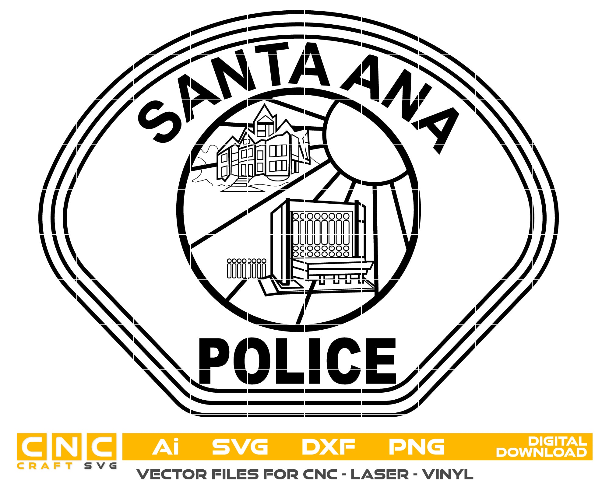 Santa Ana Police Badge vector art