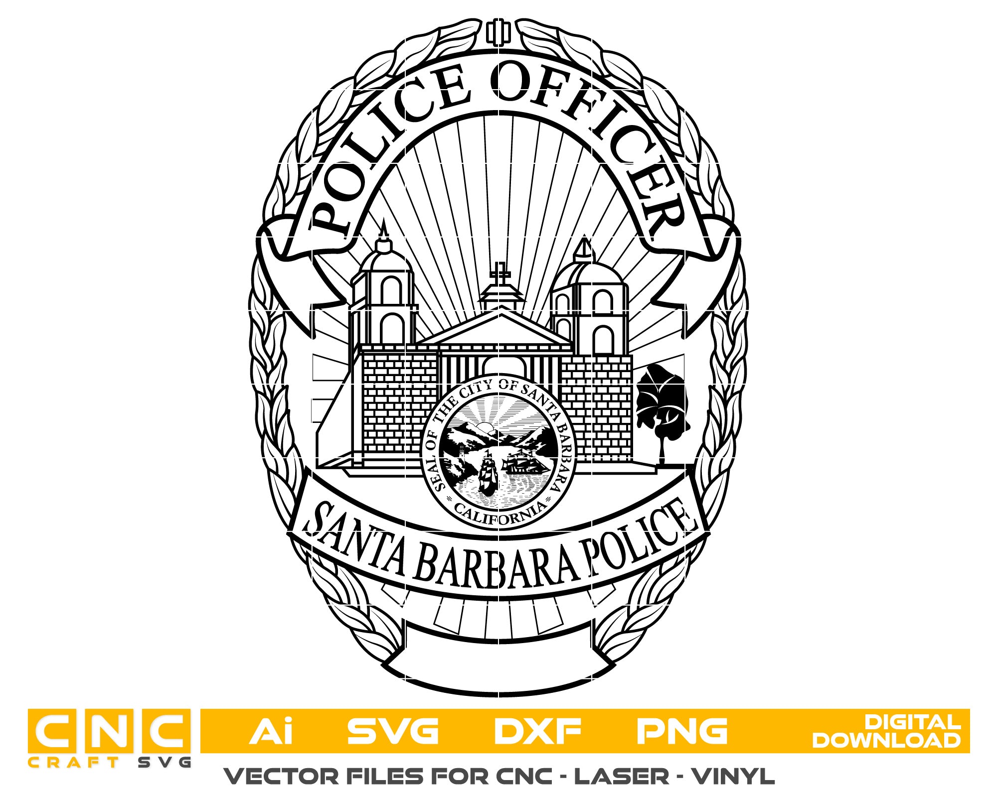 Santa Barbara Police Officer Badge